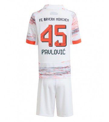 Bayern Munich Aleksandar Pavlovic #45 Udebanetrøje Børn 2025-26 Kortærmet (+ Korte bukser)